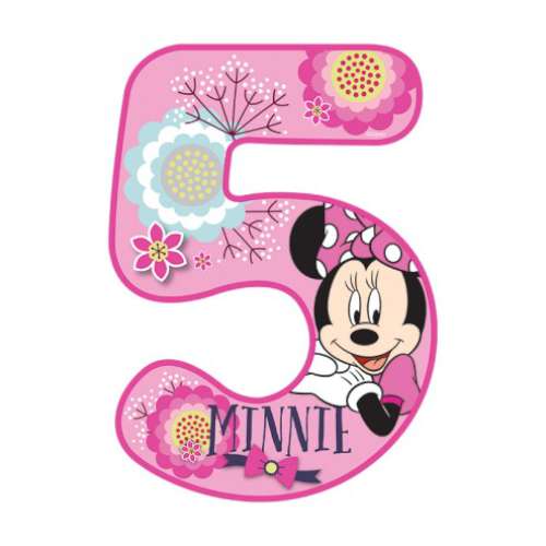 Minnie Mouse Number 5 Edible Icing Image - Click Image to Close